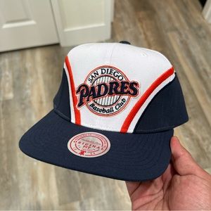 San Diego Padres Mitchell & Ness overhead snapback hat